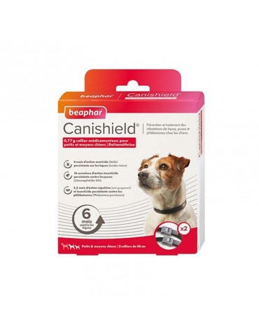 Boîte de 2 collier Canishield Beaphar pour petit chien