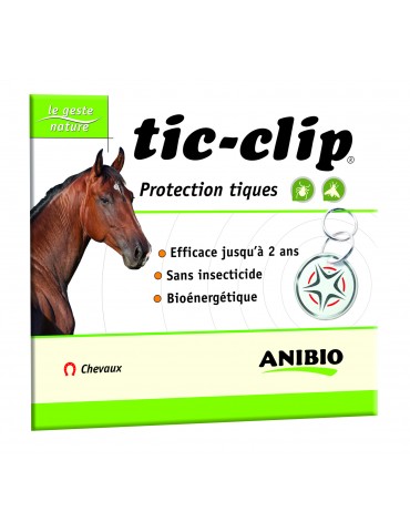 Médaille Tic-clip Cheval Protection Taons, mouches, moustiques Anibio