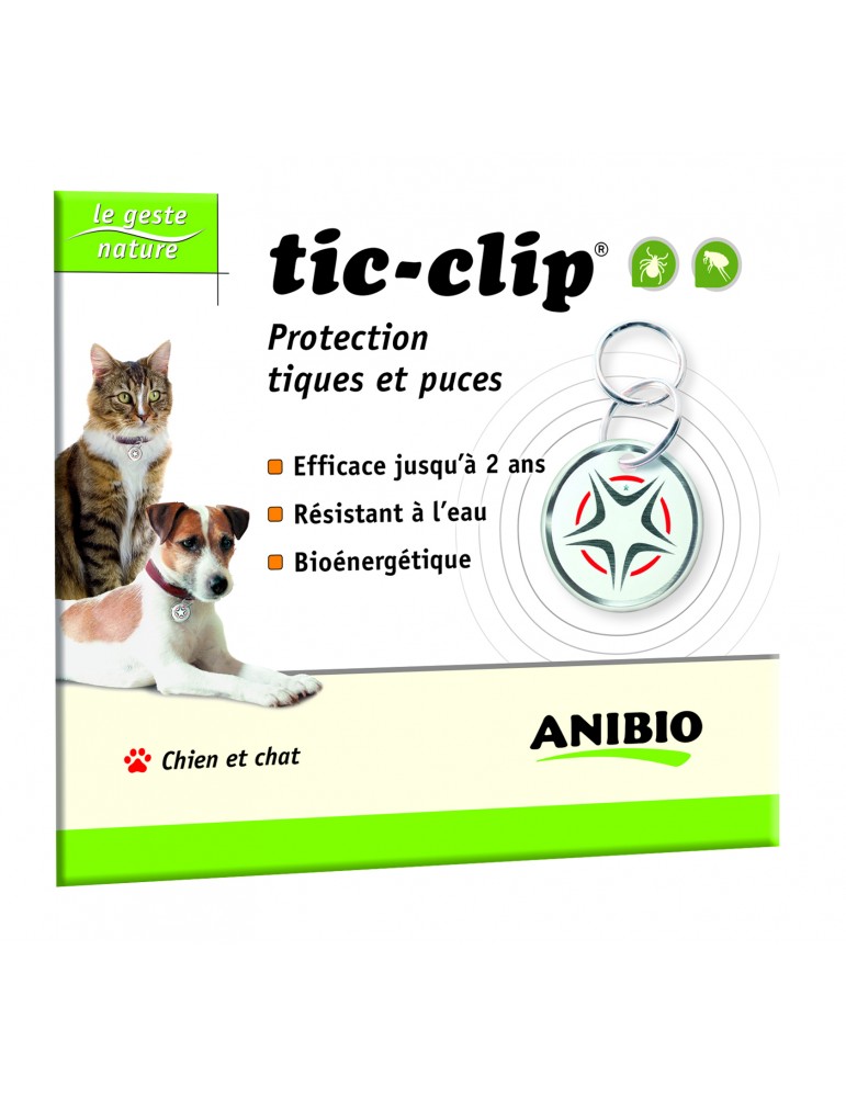 Médaille Tic-clip Chien et Chat Protection des Tiques et Puces Anibio