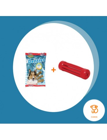 lot friandises pour chien Denties et jouet