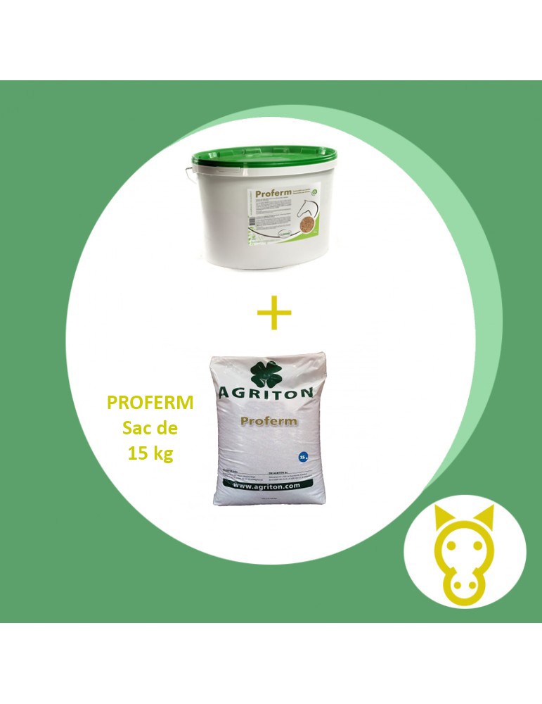 Lot Proferm Equibiome 1 Seau de 5 kg + 1 Sac de 15 kg Lot Proferm Equibiome 1 Seau de 5 kg + 1 Sac de 15 kg
