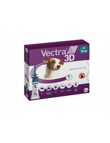 Vectris 3D Pipettes Antiparasitaires Chien S (4-10 kg) 4 pipettes