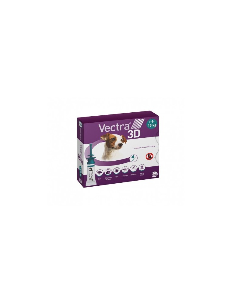 Vectris 3D Pipettes Antiparasitaires Chien S (4-10 kg) 4 pipettes