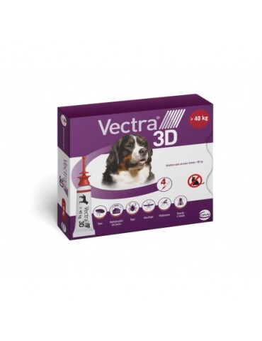 Vectris 3D Pipettes Antiparasitaires Chien XL (+40 kg) 4 pipettes