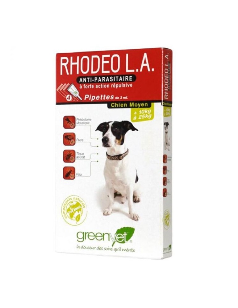 Rhodeo L.A pour Chien Moyen de 10 à 25 kg 4 pipettes