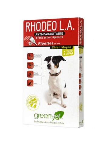 Rhodeo L.A pour Chien Moyen de 10 à 25 kg 4 pipettes