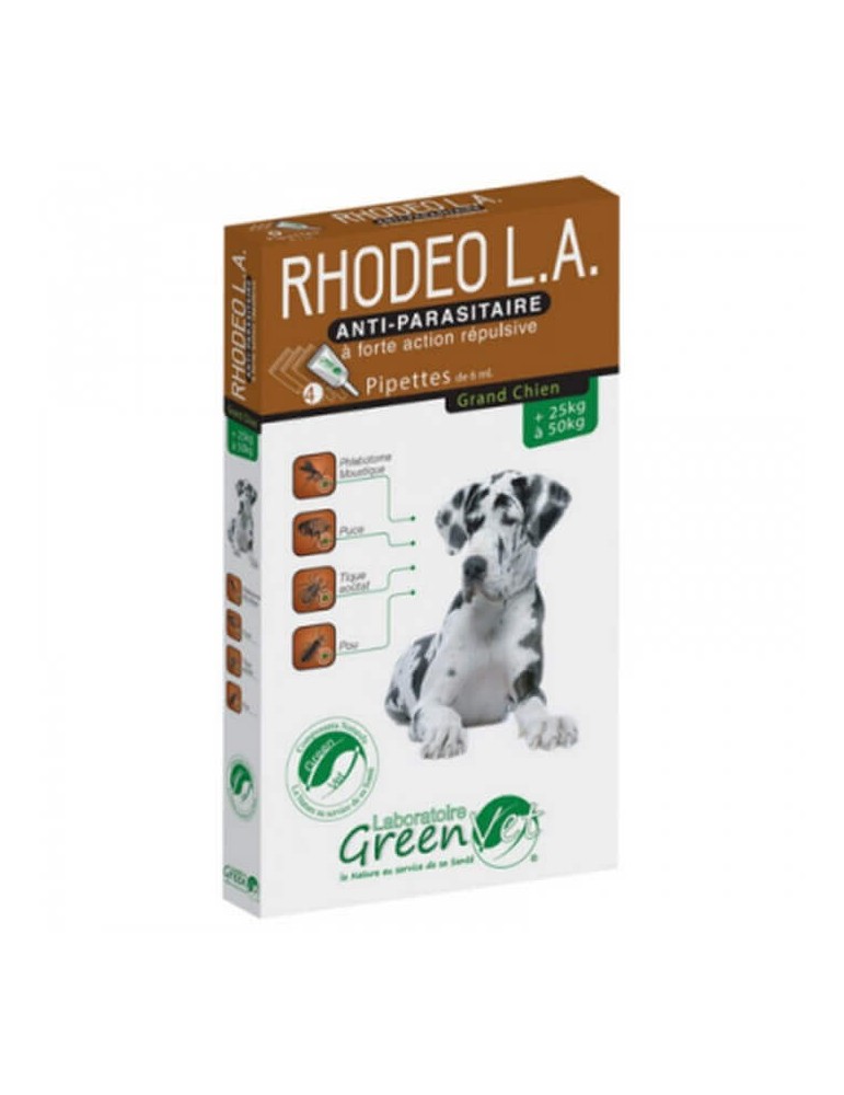 Rhodeo L.A pour Grand Chien de 25 à 50 kg 4 pipettes