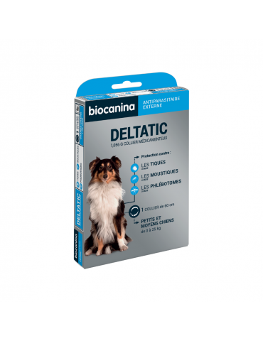 Deltatic Collier Antiparasitaire Externe pour Chien Moyen