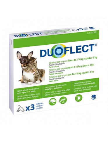 Duoflect Spot On Chat +5 kg et Chien 2-10 kg 3 pipettes
