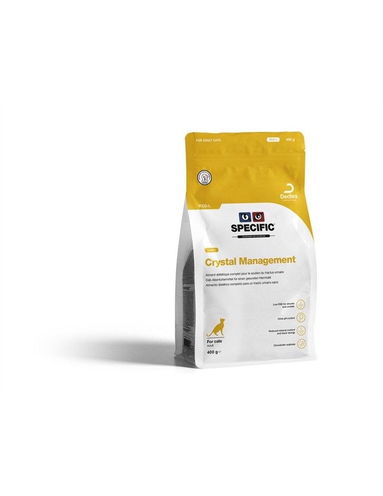 Sac de croquettes de 400g Specific FCD-L Crystal Management Light pour Chat