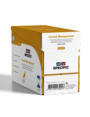 Carton de 12 émincés Specific FCW-P Crystal Management pour Chat