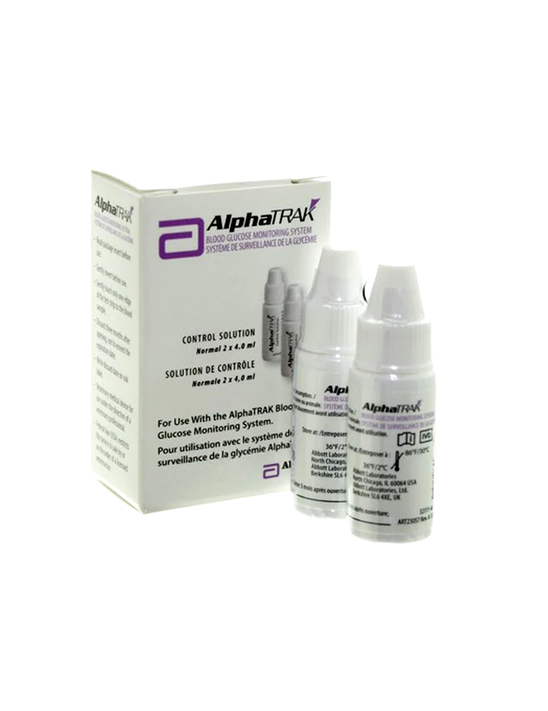Boîte et flacons Alphatrak Solution de Contrôle 2x4 ml Boîte et flacons Alphatrak Solution de Contrôle 2x4 ml