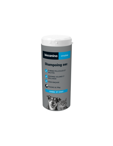 Shampoing Sec Biocanina pour chien et chat