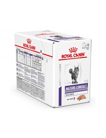 Pack de Sachets Royal Canin Veterinary Chat Mature Consult Balance 12x85 g