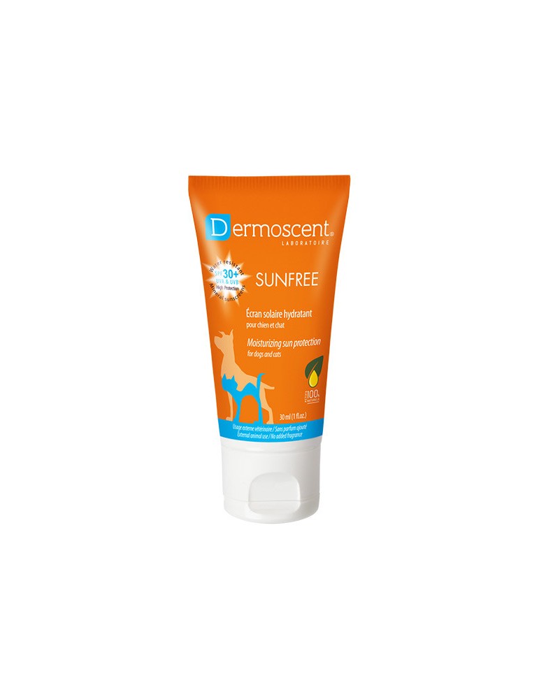 Tube de crème solaire dermoscent Sunfree pour chiens et chats