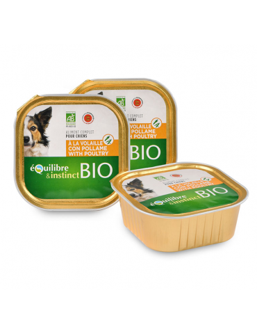 Lot de 3 terrines Equilibre & Instinct Terrines à la Volaille pour Chien