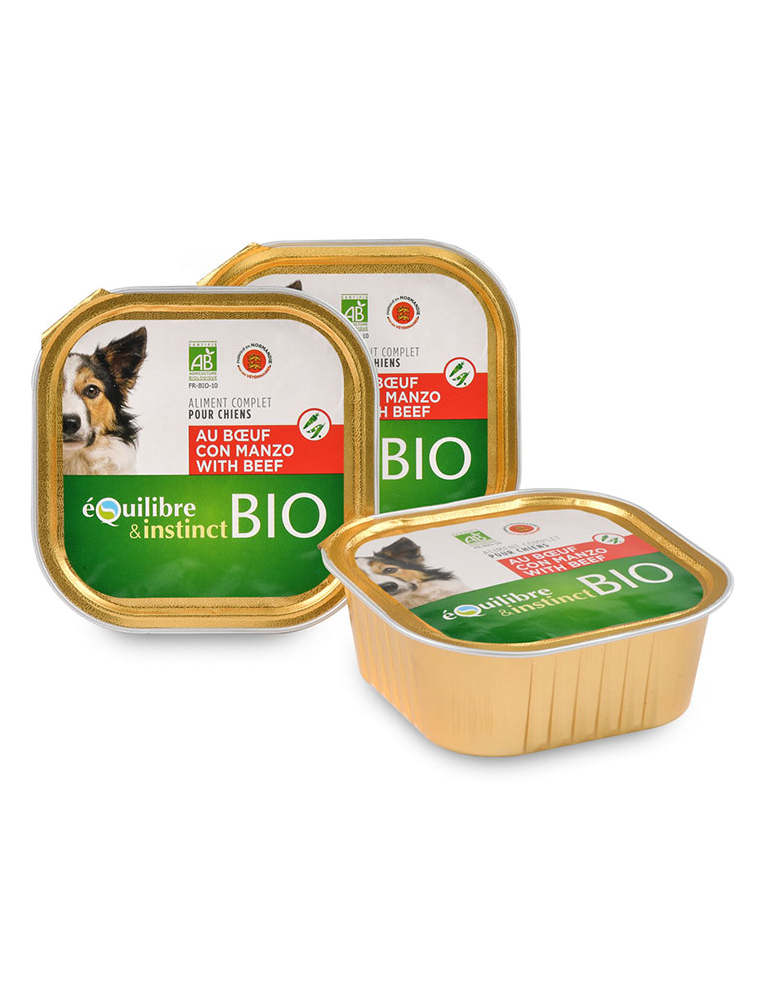 Lot de 3 terrines Equilibre & Instinct Terrines au Bœuf pour chien