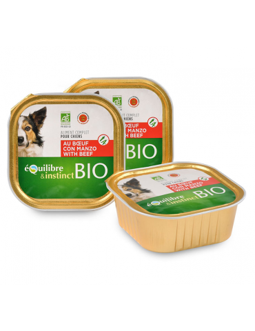 Lot de 3 terrines Equilibre & Instinct Terrines au Bœuf pour chien