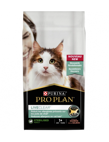 Sac de croquette Purina Proplan chat stérilisé Liveclear Saumon 1,4 kg