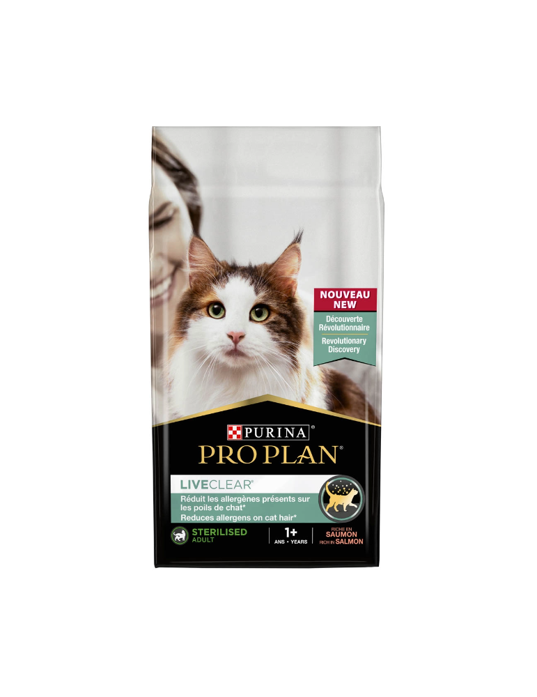 Sac de croquette Purina Proplan chat stérilisé Liveclear Saumon 1,4 kg