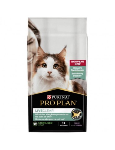 Sac de croquette Purina Proplan chat stérilisé Liveclear Saumon