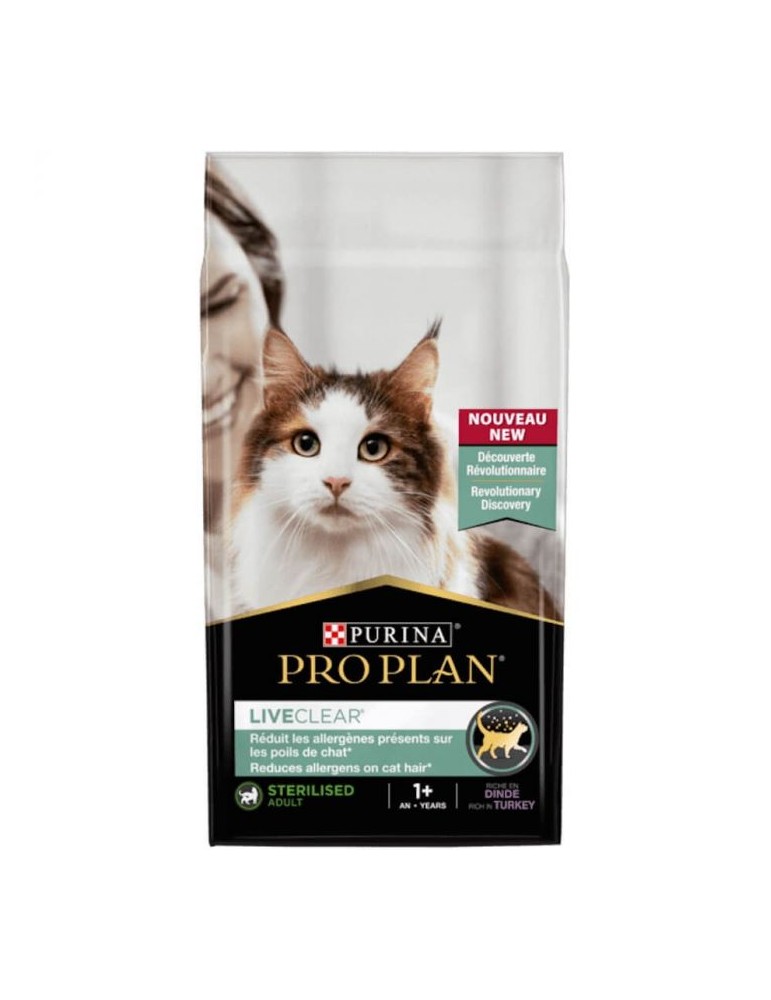 Sac de croquette Purina Proplan chat stérilisé Liveclear Saumon