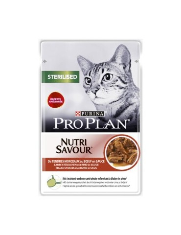 Pochon Purina Proplan Chat Sterilised Nutri Savour Bœuf