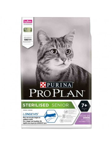 Sac de croquette Purina Proplan Longevis Chat Sterilised Senior Dinde