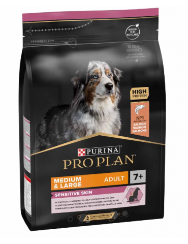 Sac de croquette Pro Plan Chien Medium & Large Adult 7+ Sensitive Skin Saumon