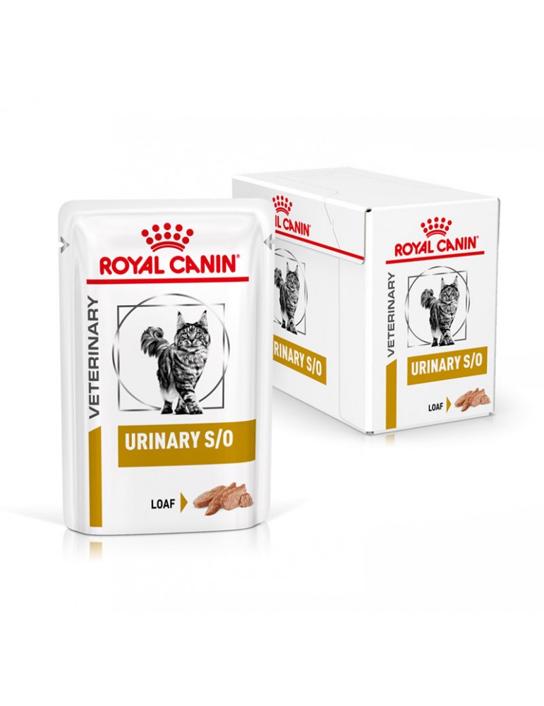 Sachet et carton Royal Canin Veterinary Urinary S/O Mousse 12x85 g