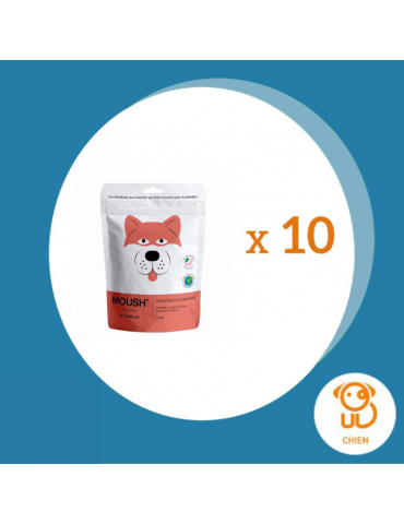 Lot de 10 sachets de  Friandises Moush Tomojo Hygiène Bucco-dentaire Chien