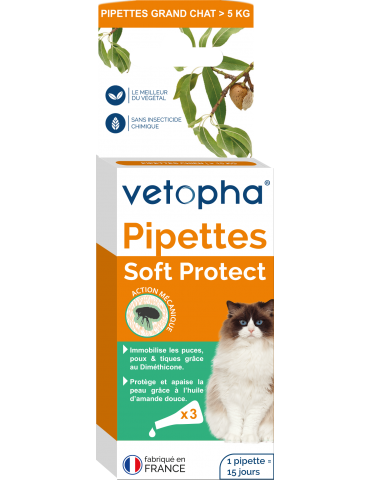 Boîte de Pipettes Soft Protect Vetopha pour chat de + de 5 kg