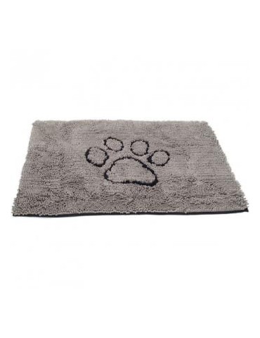 Tapis gris avec un dessin de pâte de chien