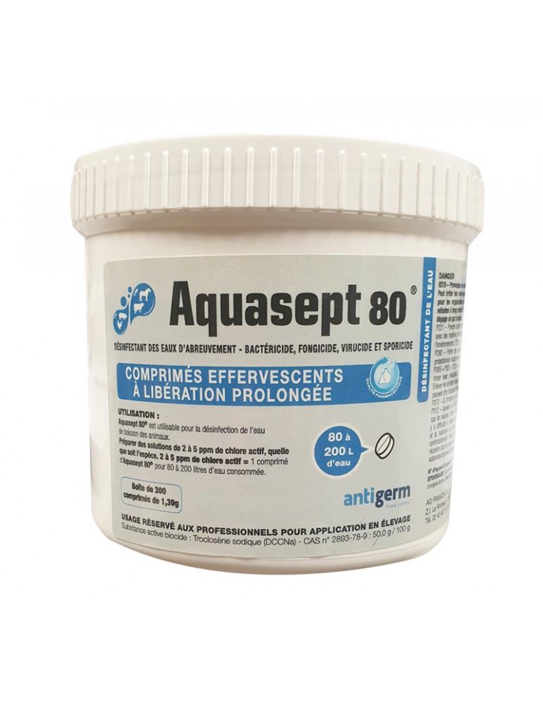 Pot de Aquasept 80 de 300 comprimés