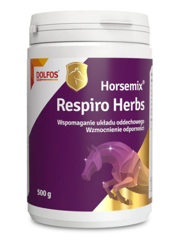 Pot en plastique de 500 g de Horsemix Respiro Herbs pour la respiration du cheval