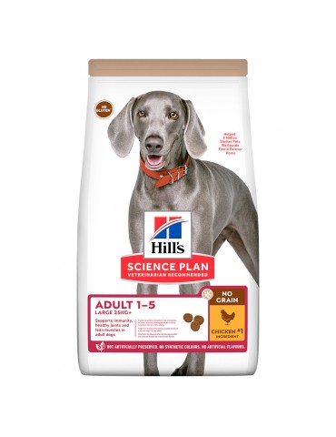 Sac de croquettes pour chien Hill's Science Plan Adult No Grain Large de 14kg