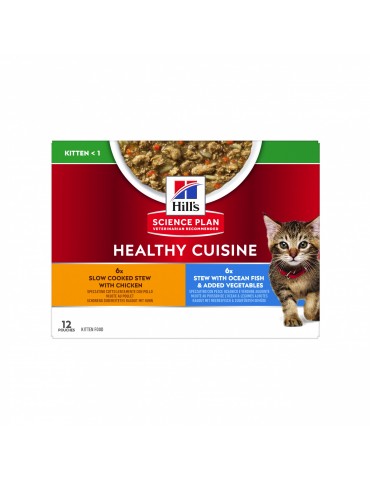 Boîte de pâtée pour chaton Hill's Science Plan Healthy Cuisine 12x80g