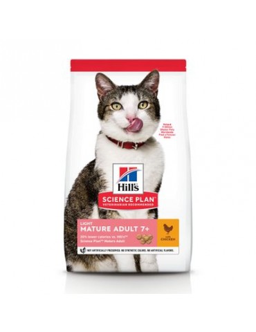 Sac de croquettes pour chat Hill's Science Plan Mature Adult Light 7+