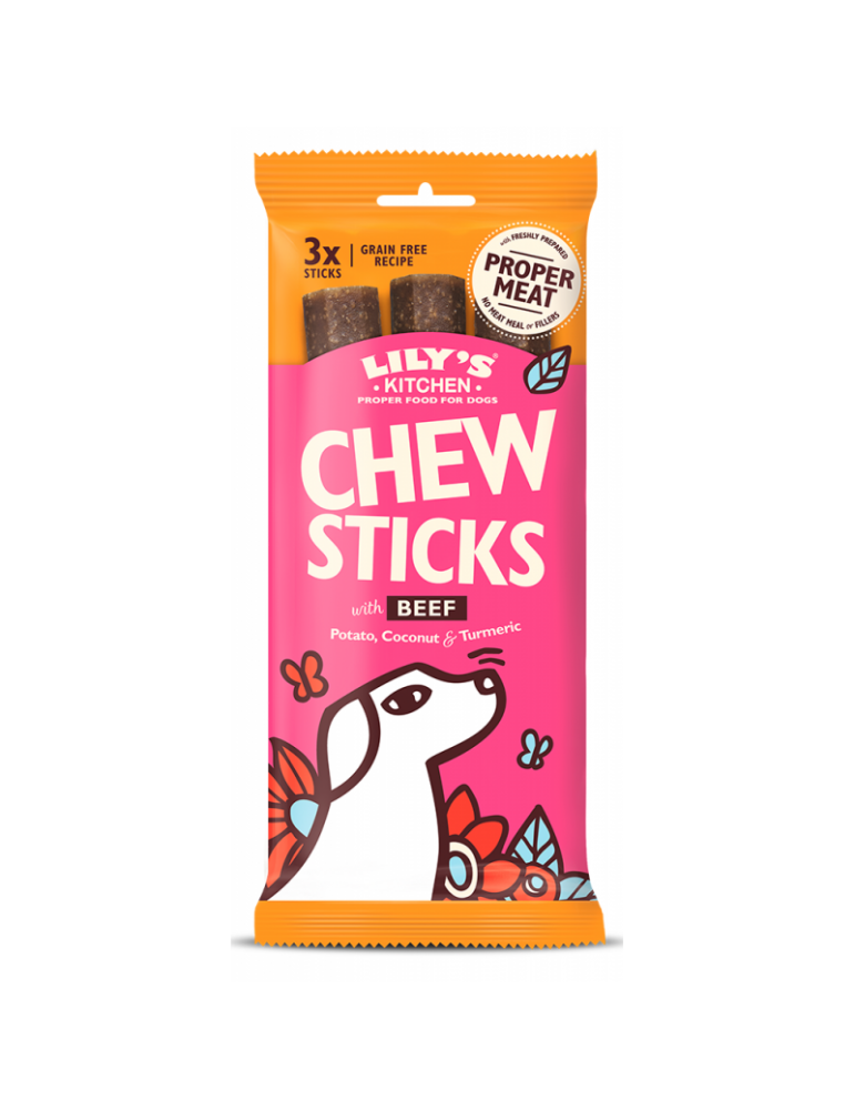 Sachet de bâtonnet pour chien Lily's Chew Sticks Beef
