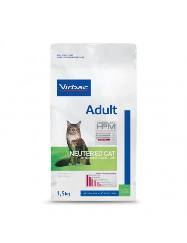 Sac de croquettes de 1,5 kg virbac pour chat adulte netered