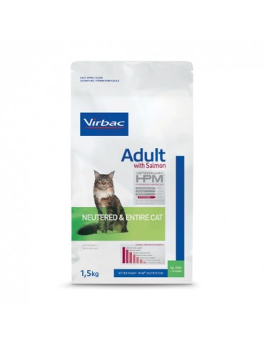 Sac de croquettes Virbac pour chat  HPM Adult Neutered & Entire de 1.5kg