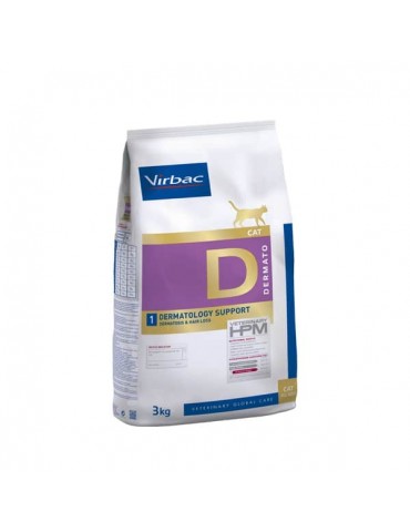 Sac de croquettes pour chat Virbac Veterinary HPM Dermatology Support de 3kg