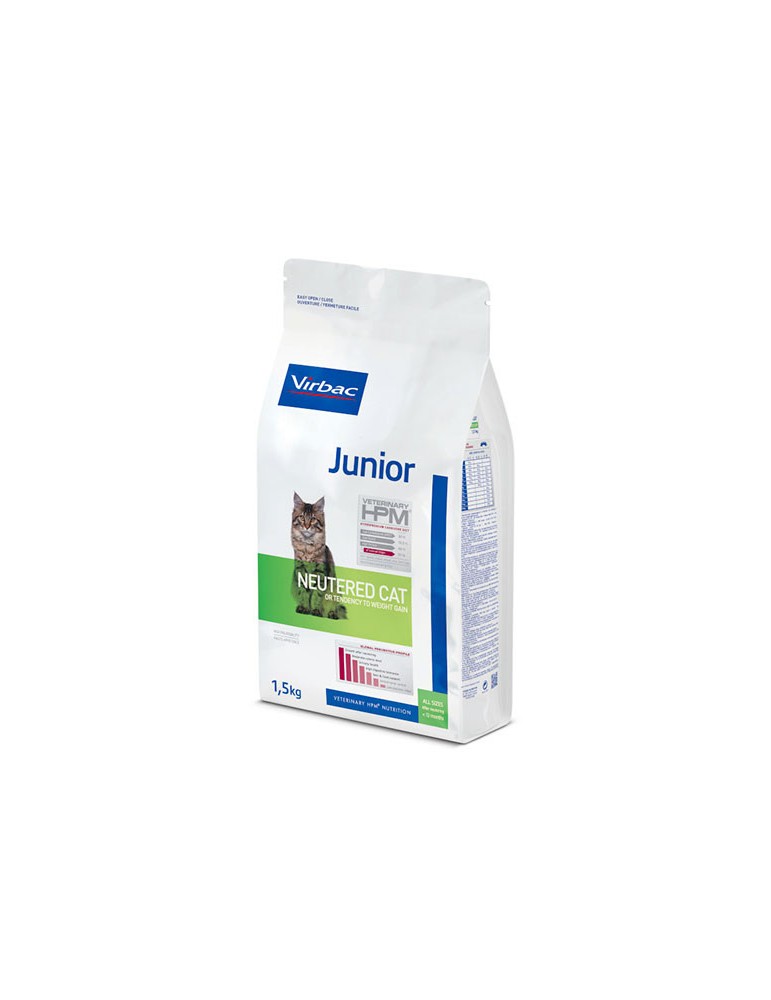 Sac de croquettes pour chaton Virbac Veterinary HPM Junior Neutered Cat de 1.5kg