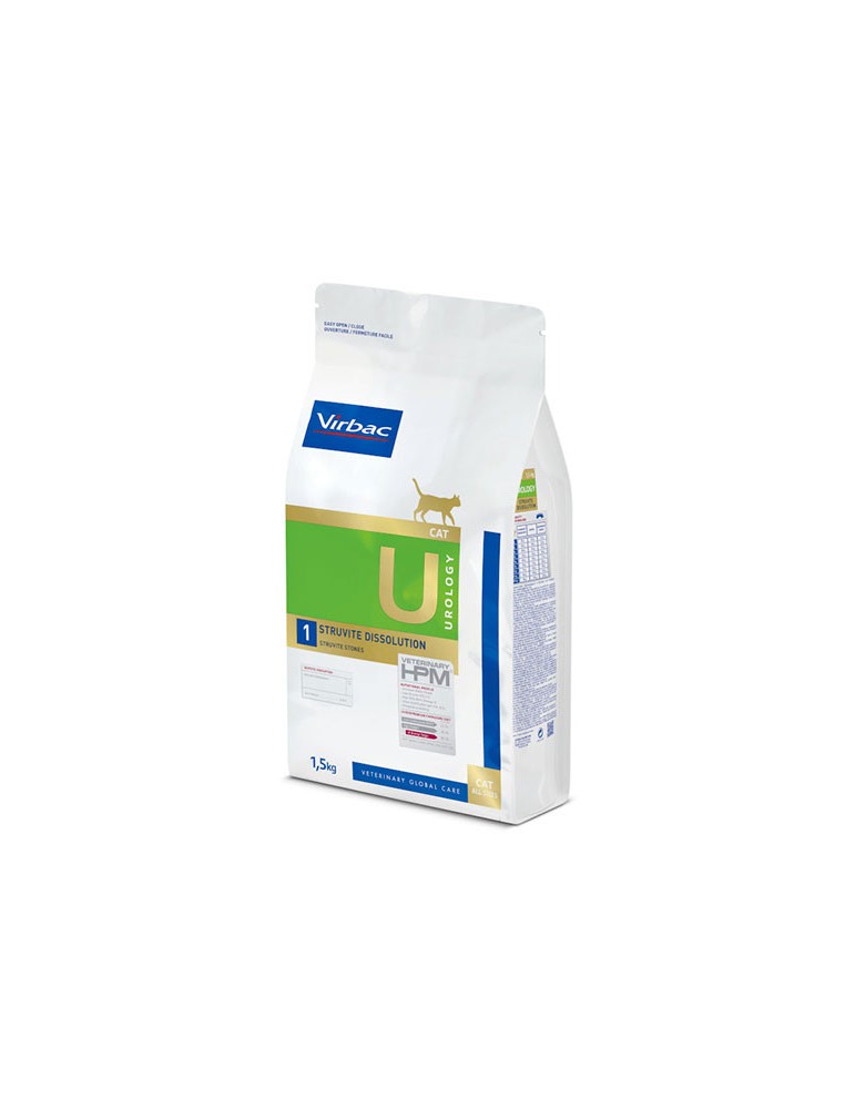 Sac de croquettes pour chat Virbac Veterinary HPM Urology Struvites Dissolution de 1.5 kg