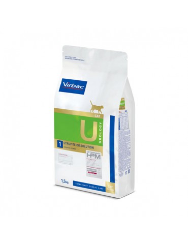 Sac de croquettes pour chat Virbac Veterinary HPM Urology Struvites Dissolution de 1.5 kg