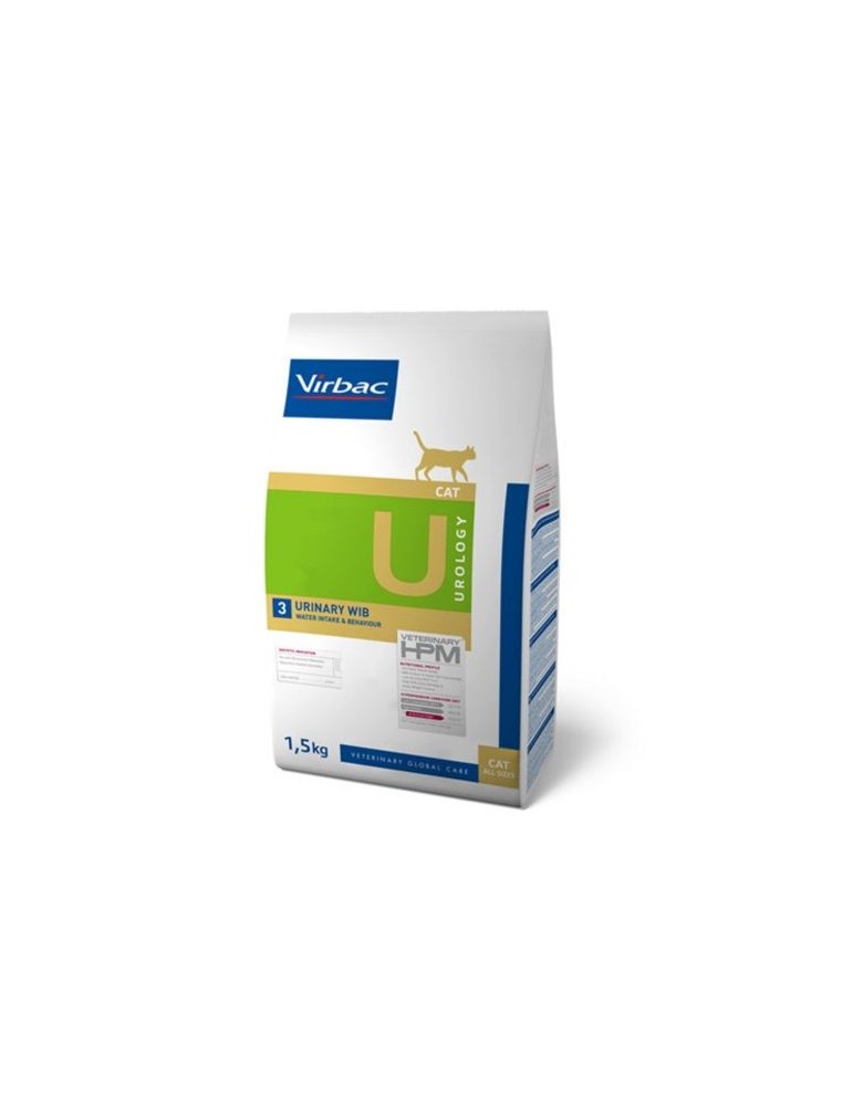 Sac de croquettes pour chat Virbac Veterinary HPM Urology Urinary WIB de 1.5kg