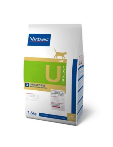 Sac de croquettes pour chat Virbac Veterinary HPM Urology Urinary WIB de 1.5kg