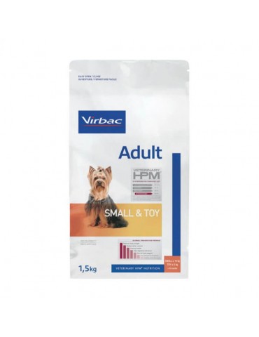 Sac de croquettes pour chien Virbac Veterinary HPM Adult Small & Toy de 1.5kg