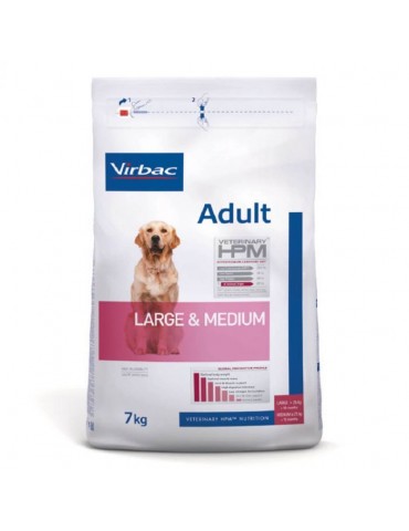 Sac de croquettes pour chien Virbac Veterinary HPM Adult Large & Medium de 7kg