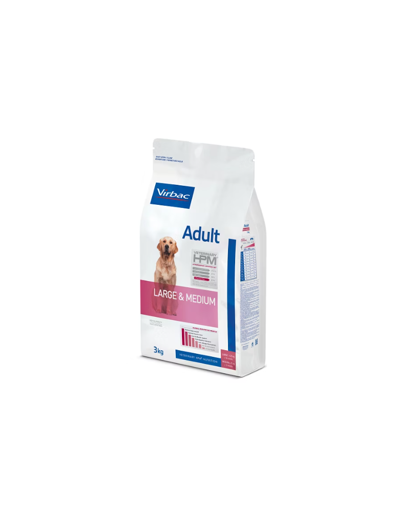 Sac de croquettes pour chien Virbac Veterinary HPM Adult Large & Medium de 3kg